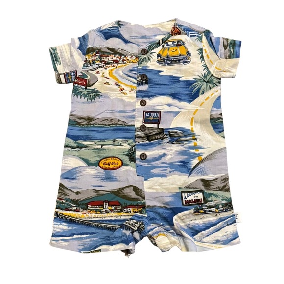 Surf Squirt Other - Surf Squirt Baby Romper Button Down California Beach Vacation Outfit 9 - 12‎ mos